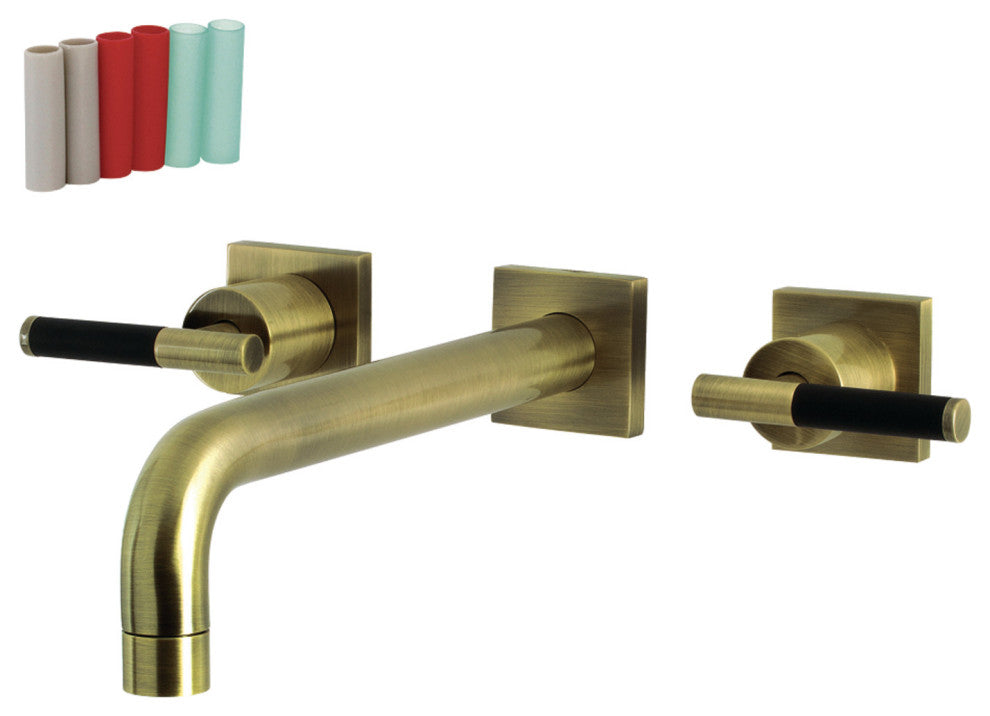 KS6023CKL Wall Mount Tub Faucet, Antique Brass