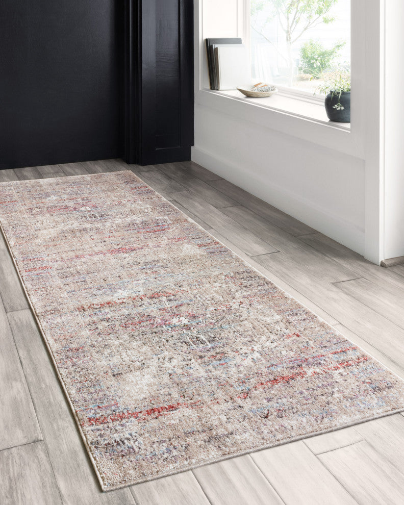 Polyester Pile Dante Area Rug by Loloi II, Beige/Multi, 5'3"x7'2"