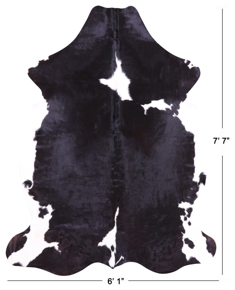 Black and White Natural Cowhide Rug 7' 7" X 6' 1" C2304