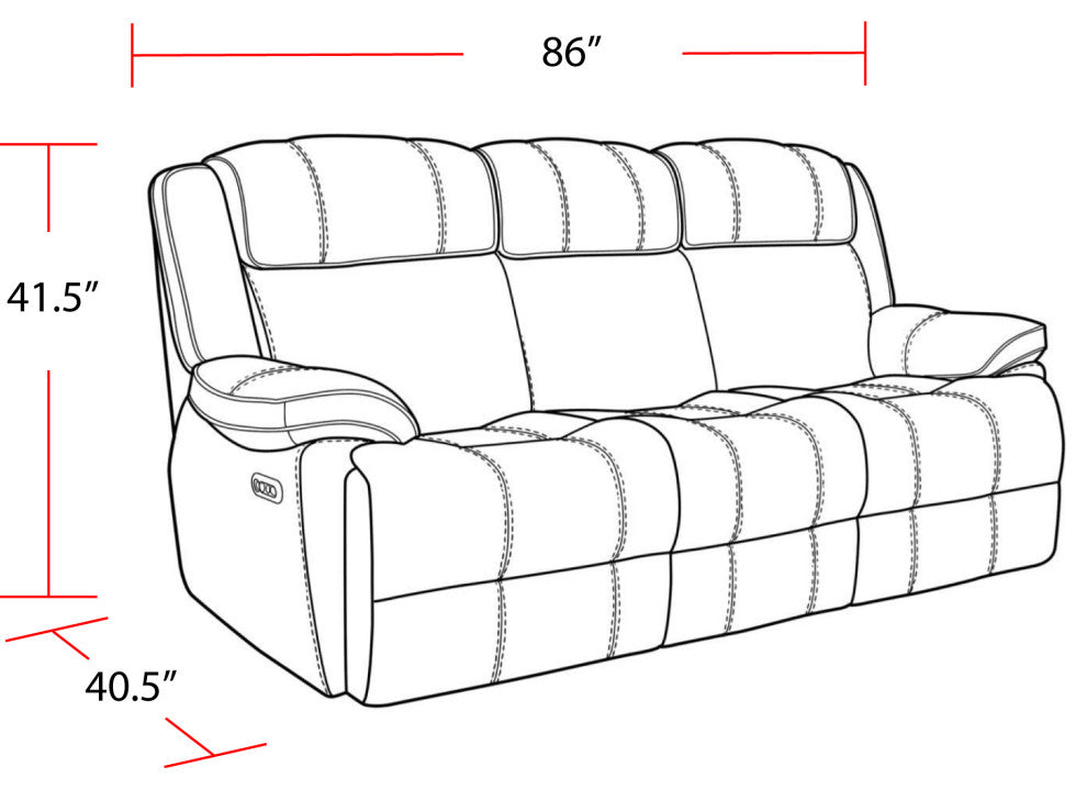 Parker Living Eclipse Power Sofa, Florence Brown