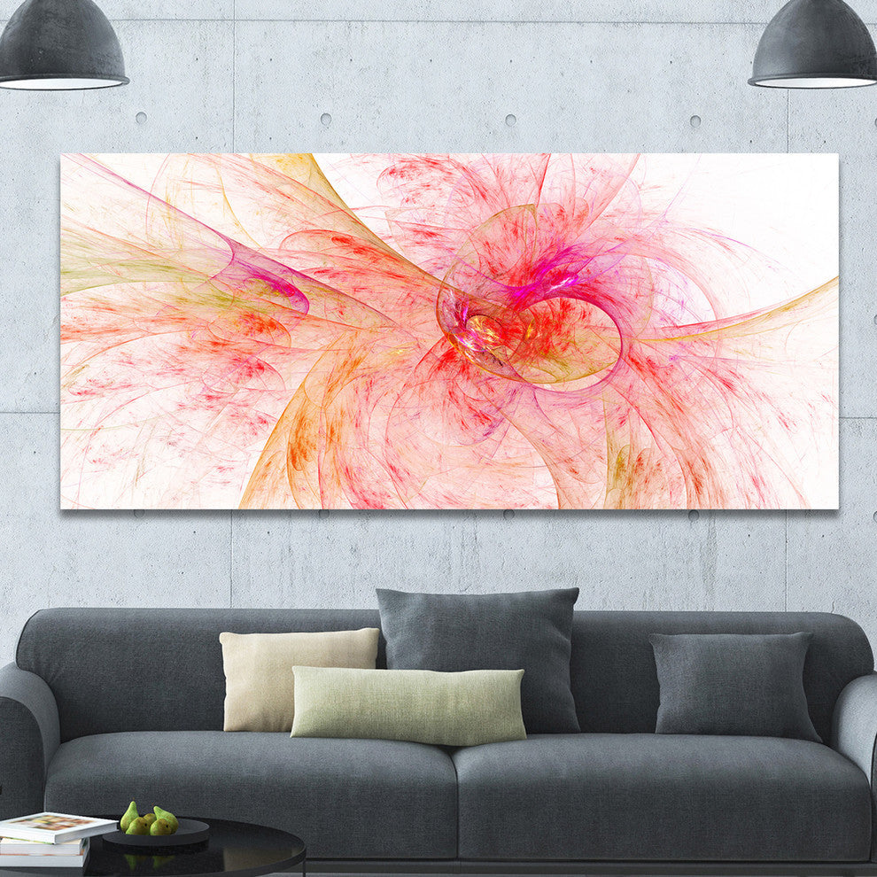 Pink Fractal Abstract Illustration, Abstract Canvas Art Print, 60x28