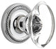 Double Rope Rosette With Oval Clear Crystal Knob, Bright Chrome