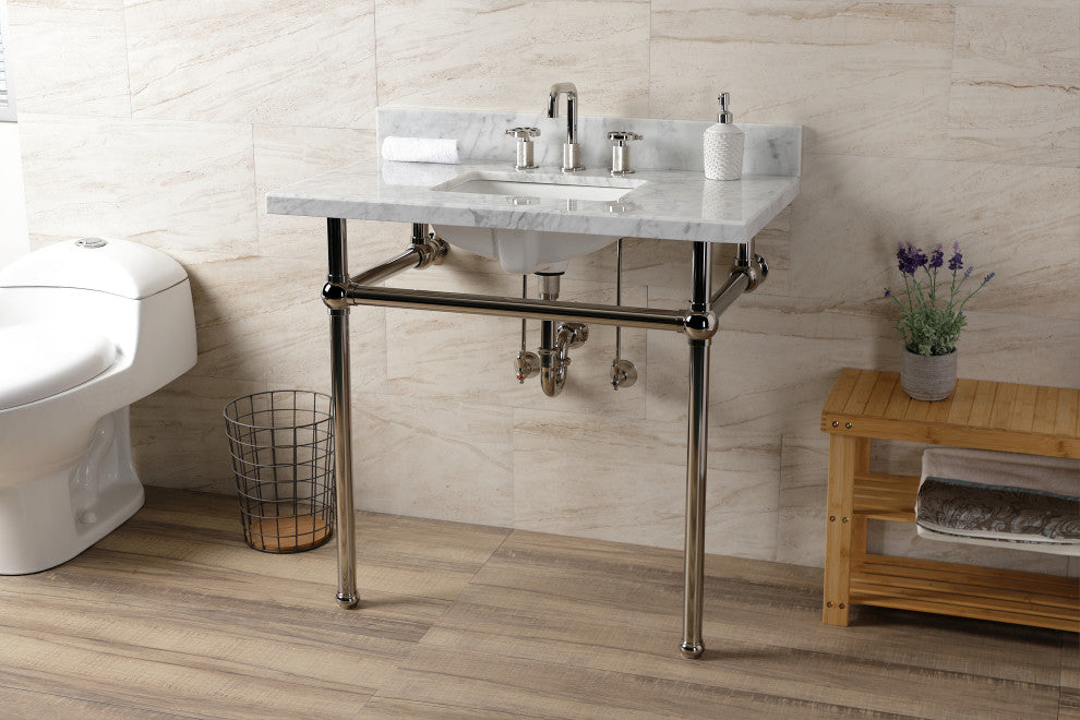KVBH3622M8SQ6 36" Console Sink with Brass Legs (8-Inch, 3 Hole)