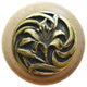 Tiger-Lily Natural Maple Wood Knob, Clear Finish With Antique-Style Brass
