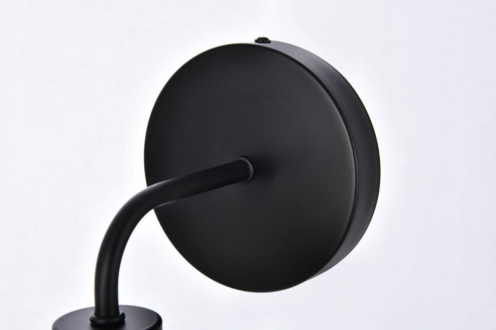 Helen 1-Light Bath Sconce, Black With Clear Shade