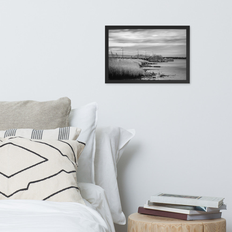 Historic New Castle 2 Coastal Landscape Framed Photo Paper Wall Art Prints, Black, 12" X 18"