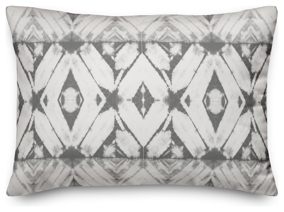 Gray Shibori 14x20 Outdoor Throw Pillow