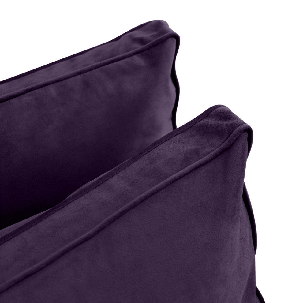 STYLE V1 Full Velvet Pipe Trim Indoor Daybed Bolster Pillow |COVER ONLY| AD339
