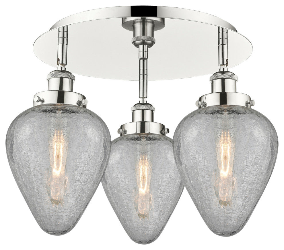 Innovations Lighting 916-3C-10-18 Geneseo Flush Geneseo 3 Light - Antique Brass