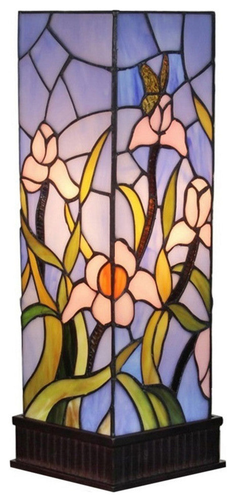 Amora Lighting AM1115TL06B Tiffany Style Floral Table Lamp, Multi