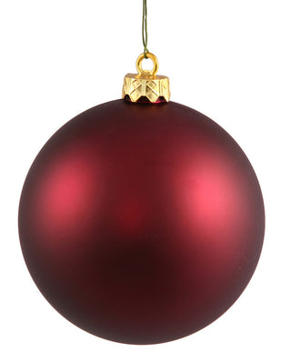 Vickerman 4.75" Wine Matte Ball Ornament, 4 per Bag