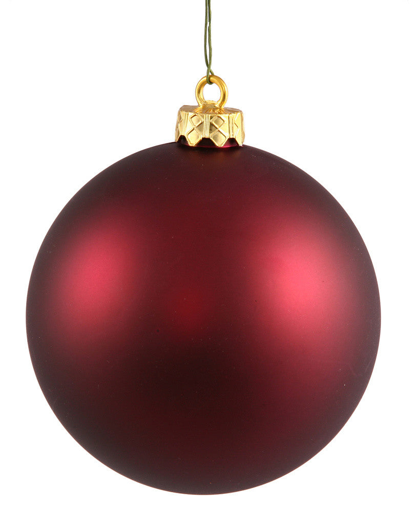 Vickerman 4.75" Wine Matte Ball Ornament, 4 per Bag