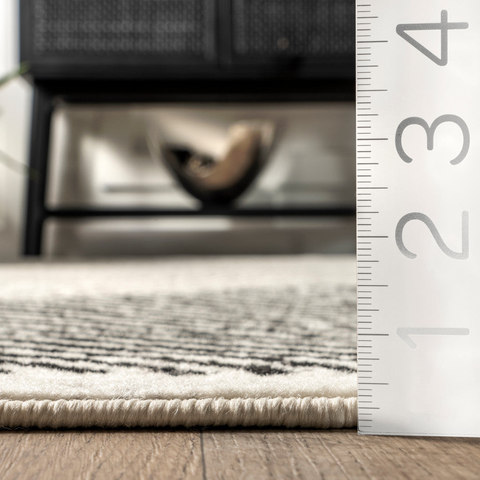 Nuloom Charline Modern Mountain Area Rug, Grey 6'7"x9'