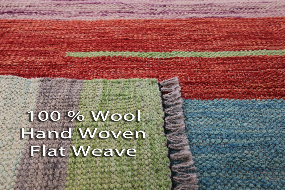 Kilim Flat Weave Wool On Wool Reversible Rug 9' 5" X 12' 0" - Q12593