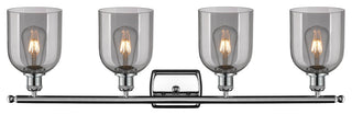 Ballston-Bella 4-Light 36" Bath Vanity Light, Polished Chrome, Light Smoke