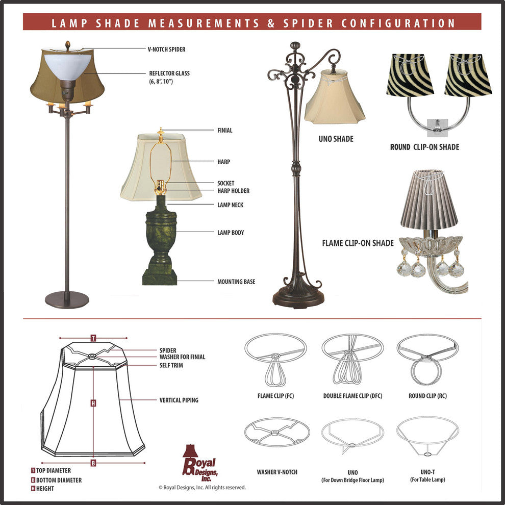 Royal Designs Pagoda Basic Lampshade, Antique Gold, Antique Gold, 7x18x15.5, Was