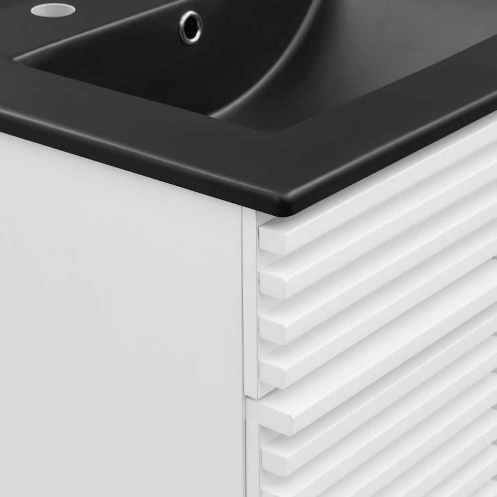 Render 24" Bathroom Vanity White Black -5350