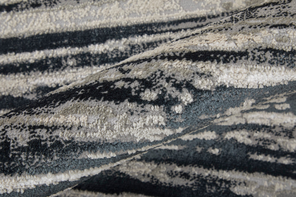 Orin Modern Diamond, Black/Silver/Taupe, 12'x15' Area Rug
