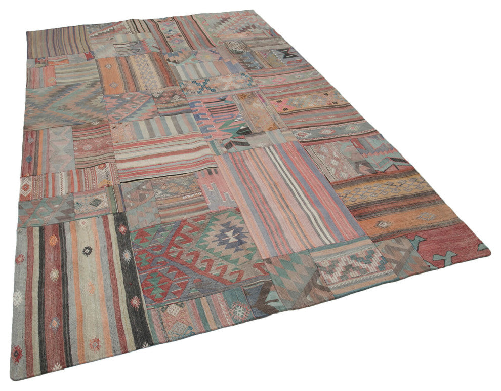 Rug N Carpet - Handmade Anatolian 6' 8'' x 9' 11'' Unique Patchwork Kilim Rug