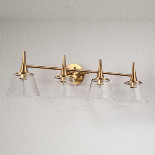 LNC 29" 4-Light Polished Gold with Seeded Glass Modern Vanity Light