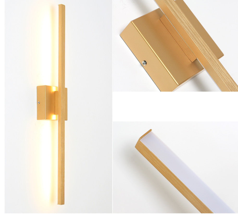 Modern LED Wall Sconces Triac Dimming Aluminum LED Flush Mounted Sconce, Gold, 27.5"hx4.7"wx2.9"d