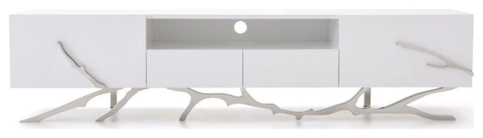 Modrest Legend 87"-Wide Modern White TV Stand