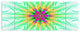 Green Fractal Stained Glass, Abstract Wall Art Canvas, 70"x28", 6 Panels
