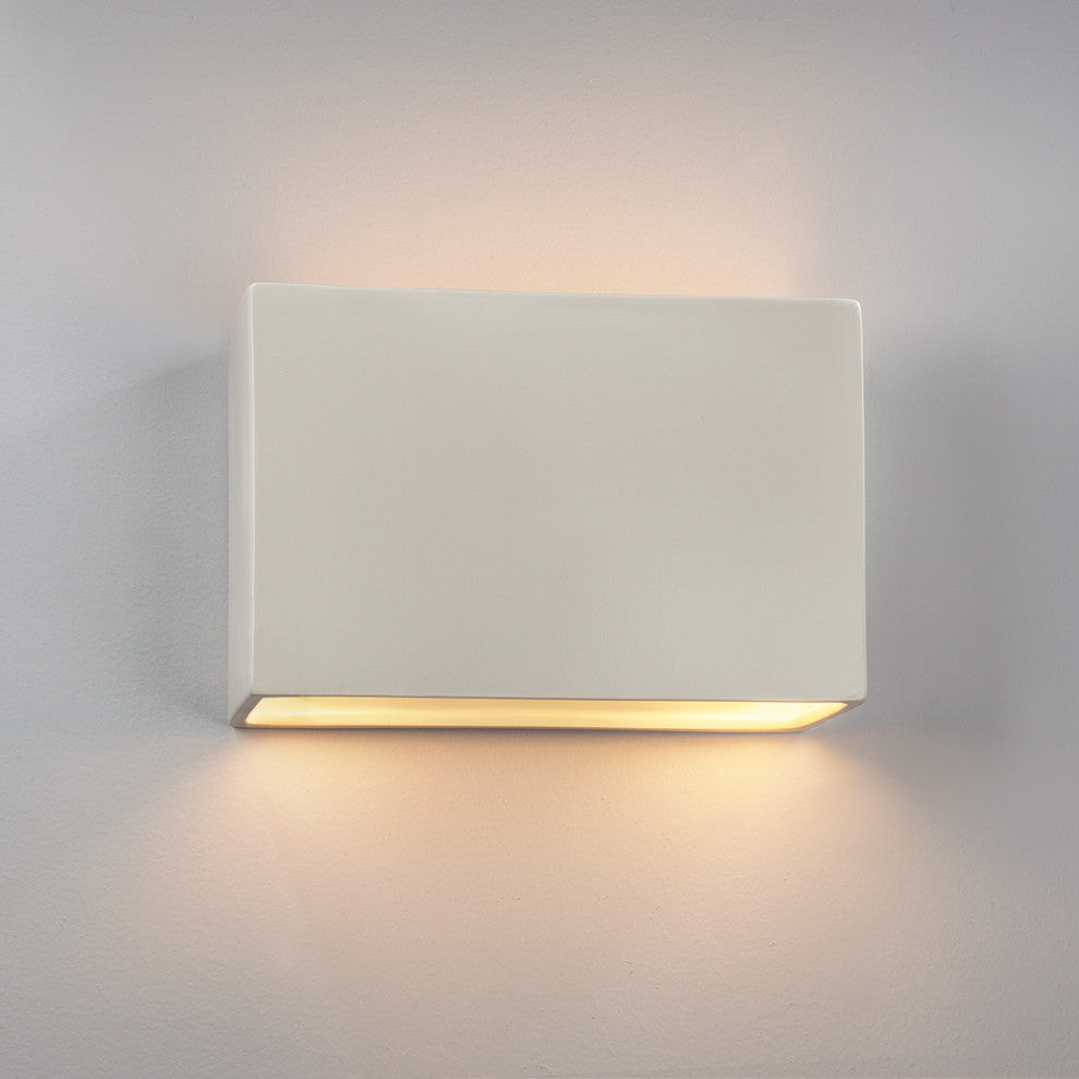 Rectangle Wall Sconce, Open Top & Bottom, 12", Dedicated LED, Matte White