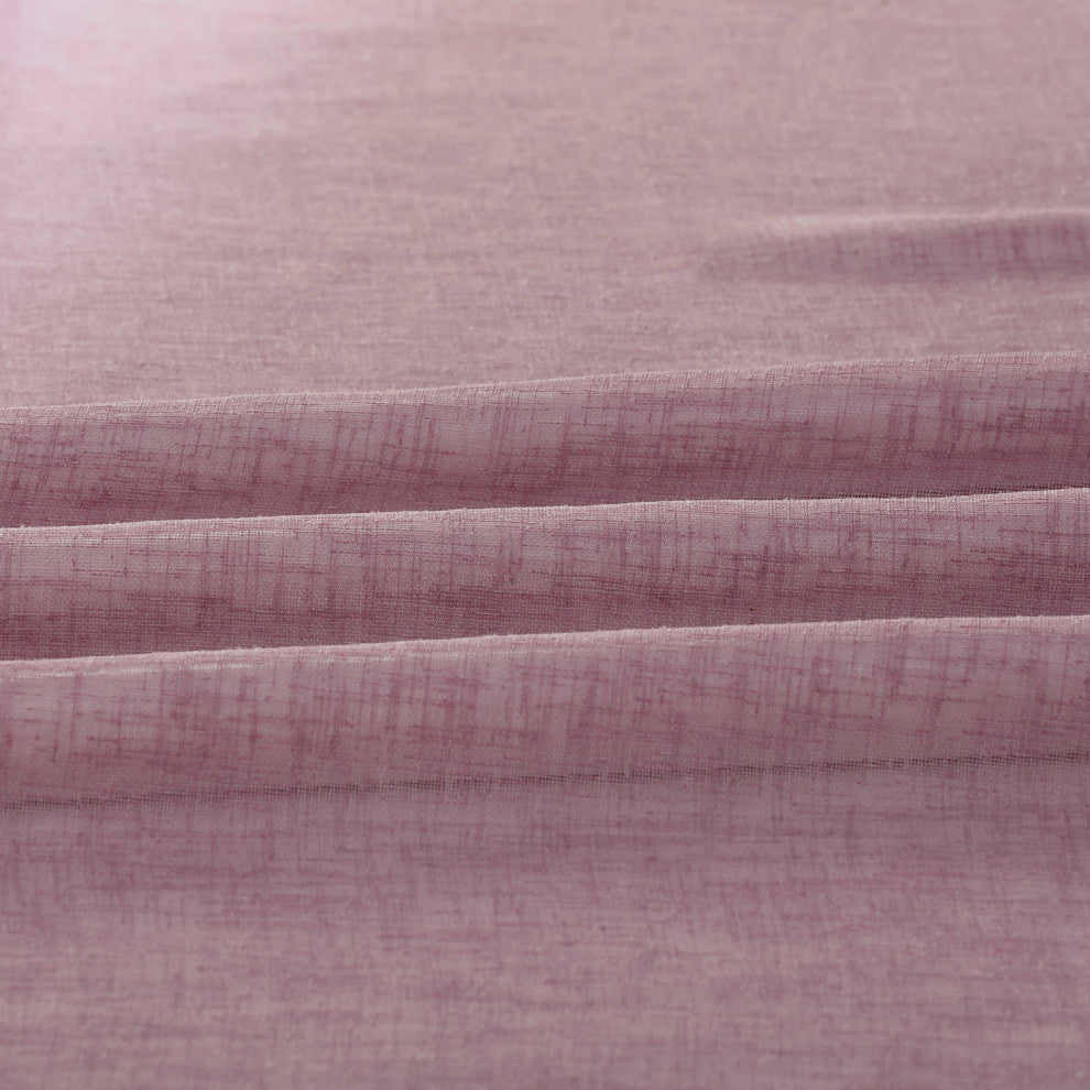 Blackberry Cream Solid Faux Linen Sheer Fabric Sample, 4Wx4L