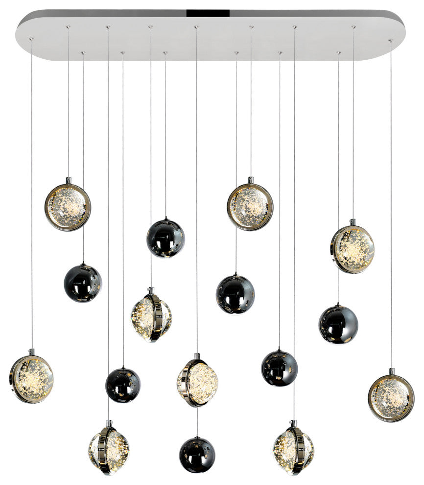 Salvador 40 in LED Integrated Polished Nickel Chandelier