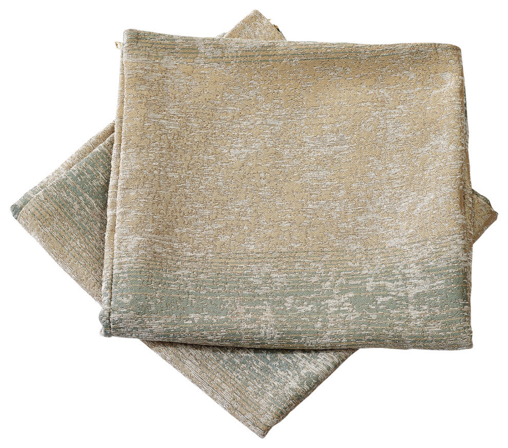 Jacquard Chenille Big Zipper Pillow Cover Set, Taupe / Khaki, 2 Piece, 20"x20"