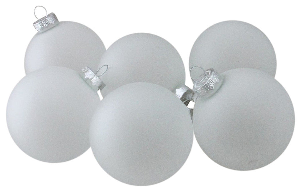 Ball Christmas Ornament Set, 3.25", Frosted