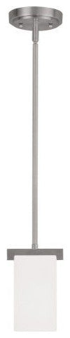 Livex Astoria 1 Light 5" Pendant, Brushed Nickel