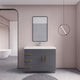 Rosa 42" Free Standing Modern Vanity, High Gloss Gray, Glossy White Top