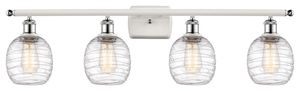 Innovations 516-4W-WPC-G1013 4-Light Bath Vanity Light, White, Polished Chrome