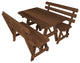 Cedar Picnic Table with 2 Backed Benches, Mushroom Stain, 4 Foot