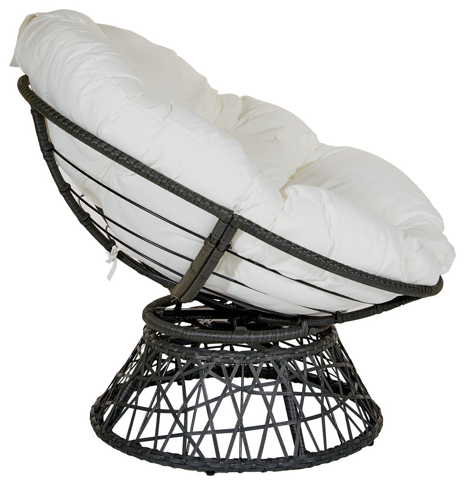 Papasan Chair, White/Black