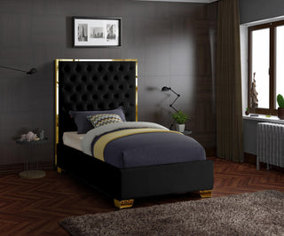 Lana Velvet Bed, Black, Twin