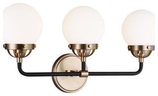 Cafe 3-Light Wall / Bath, Satin Brass