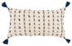 Blue Beige Tribal Inspired Tasseled Lumbar Pillow