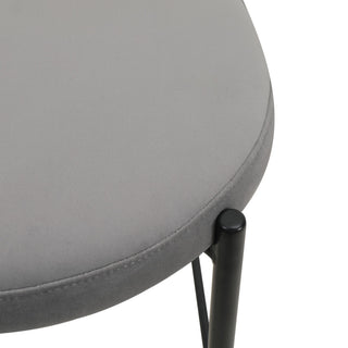 LeisureMod Euston Wicker Bar Stool With Black Steel Frame Set of 2, Gray