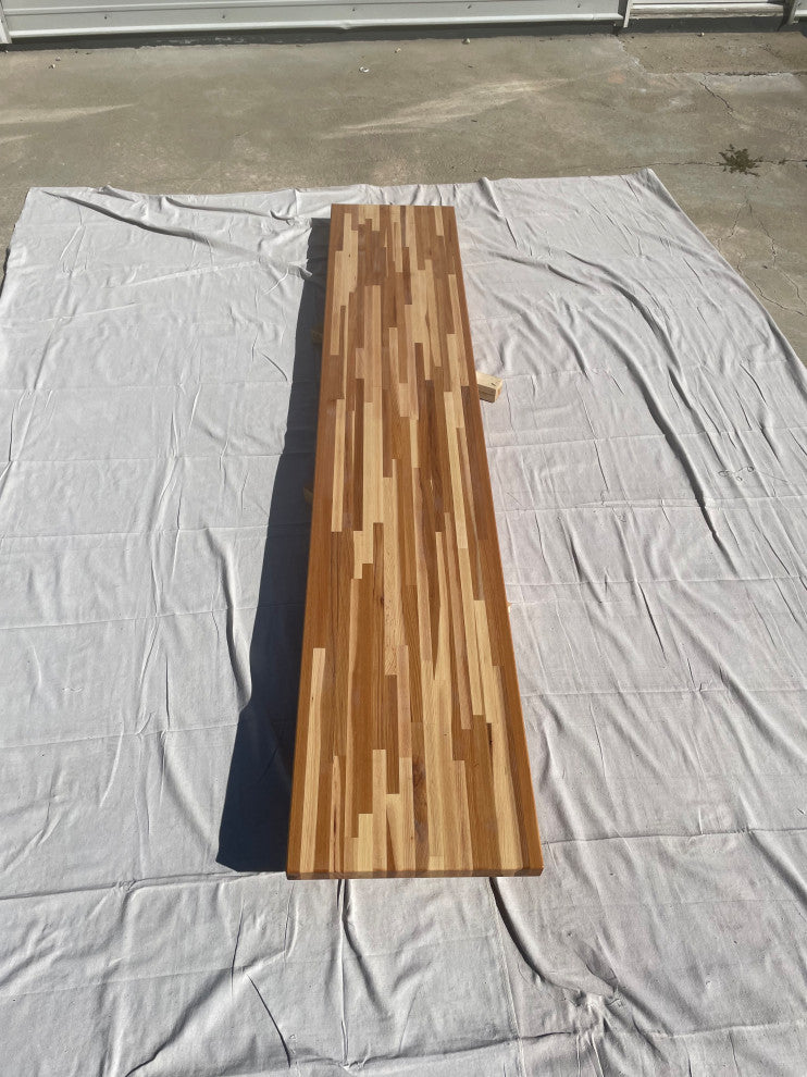 Custom Edge Grain Butcher Block Table Top, Workbench, Desk Top, Hickory, 36"x36"