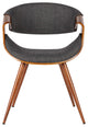 Jerrod Dining Chair, Walnut Finish and Charcoal Fabric