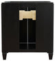 31" Single Sink Vanity, Black Finish With Gray Granite With Rectangle Sink