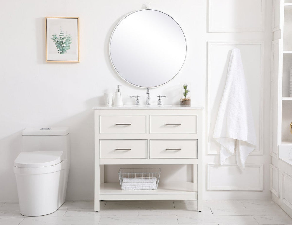 Home Living 36" Single Bathroom Vanity, White