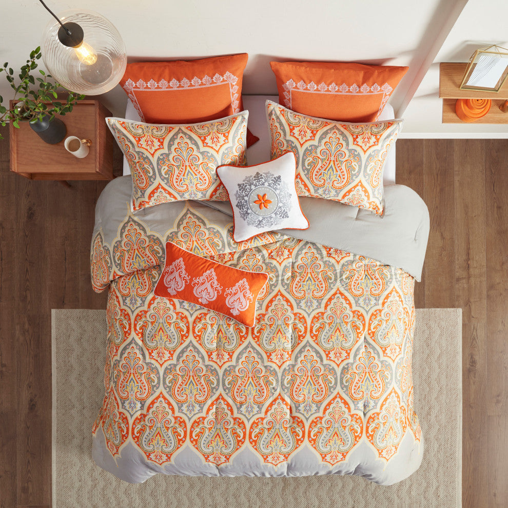 Madison Park Nisha Comforter Set in Orange
