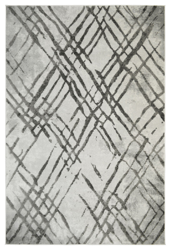 Maverick Providence  Gray Contemporary Area Rug, 5'x7'