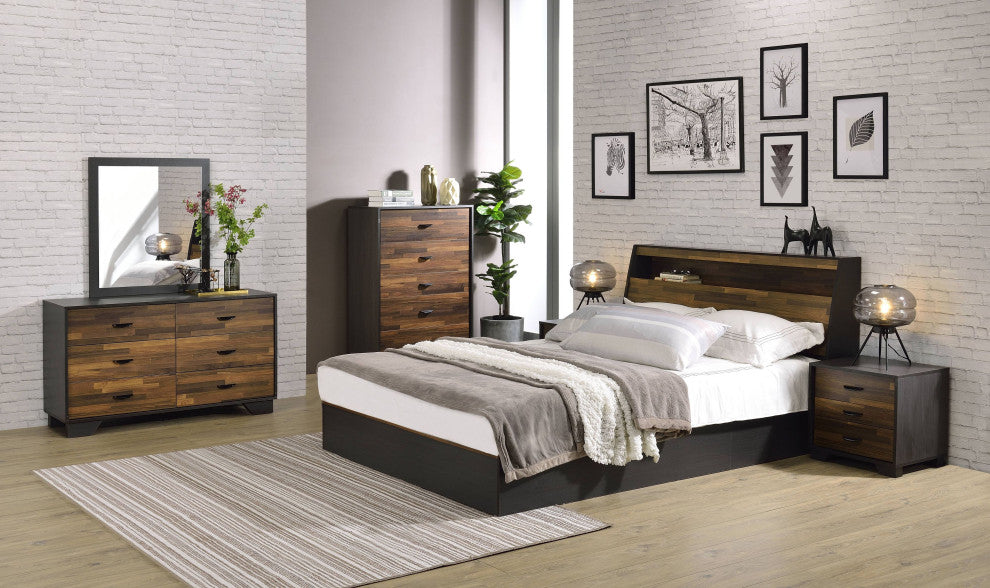 Eos Dresser, Walnut and Black Finish
