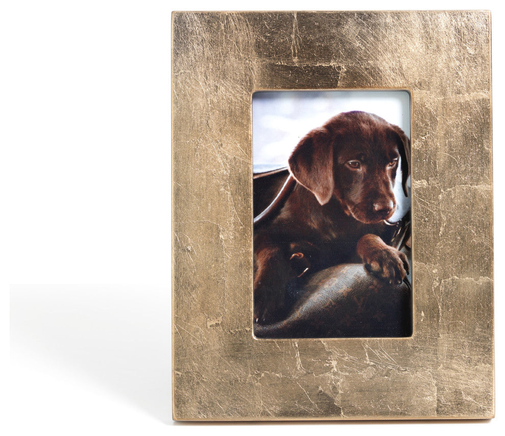 4" x 6" Photo Frame, Gold Finish With Leaf Design