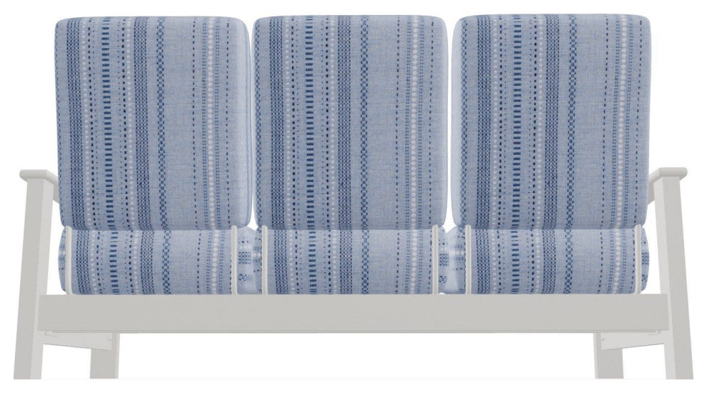 Leeward Deep Seat 3-Seat Outdoor Sofa, Copeland Chambray/Snow